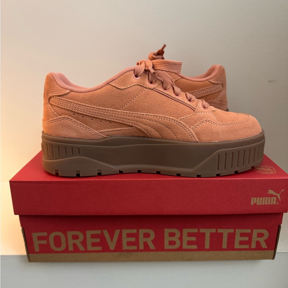 Puma Suede Platform Sneakers in Peach - Picture 2 of 3